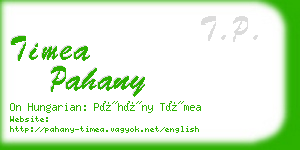 timea pahany business card